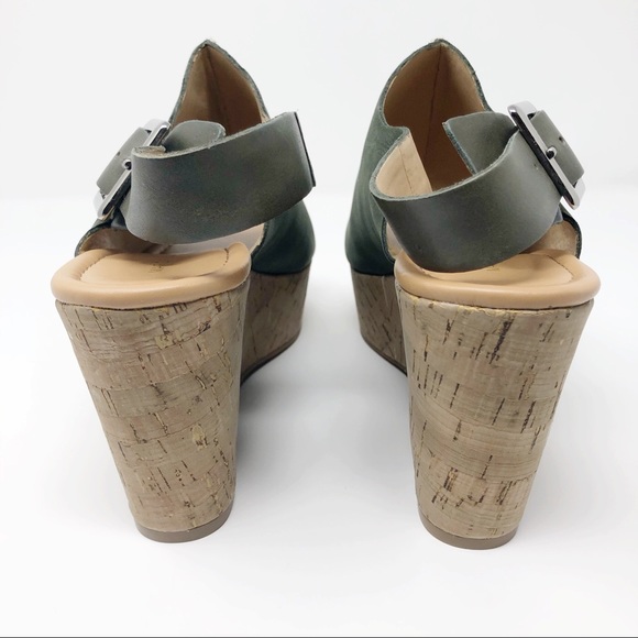 Marc Fisher Sinthya Leather Wedge Sandals Sz 8.5 - Picture 4 of 8